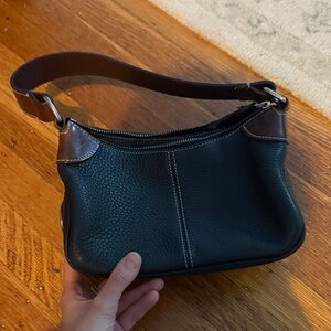 Dooney & Bourke Black and Brown Leather Shoulder Bag